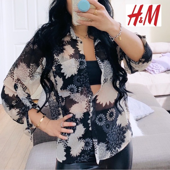 💘 H&M FLORAL CHIFFON BLOUSE - Picture 5 of 5